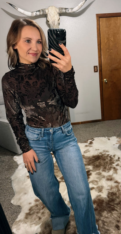 Velvet Mesh Top