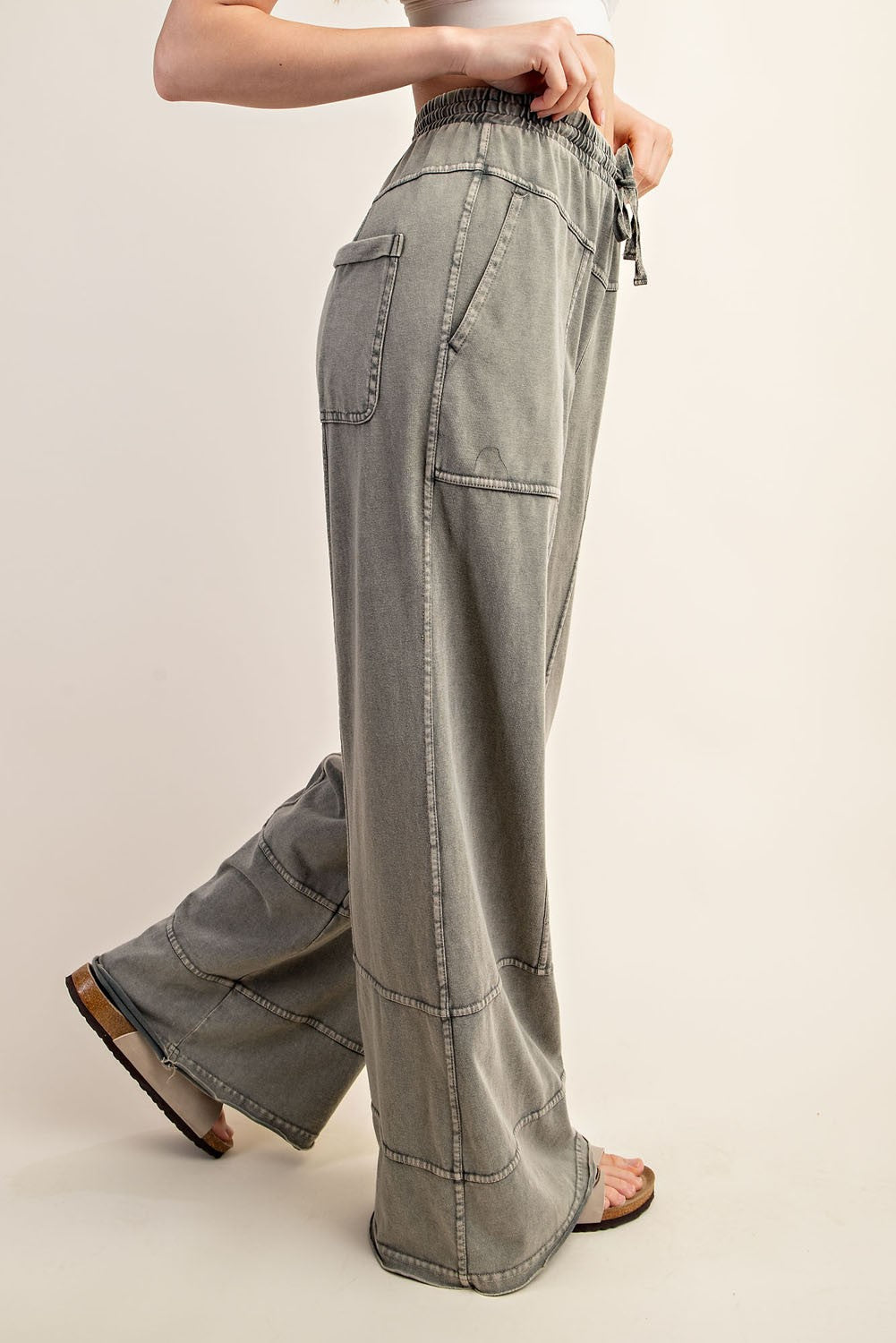 Mineral Washed Pants - Palm Forest