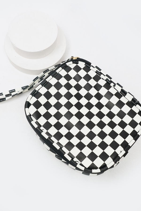 Black Checkered Travel Bag