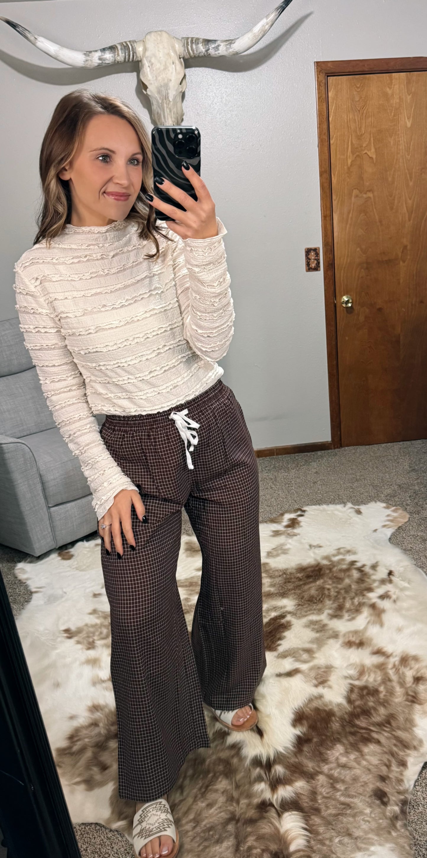 Plaid Drawstring Pants