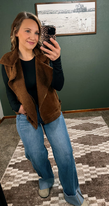 Faux Fur Trim Vest
