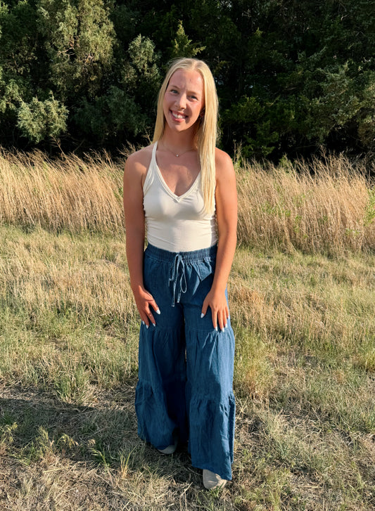 Tiered Wide Leg Pants