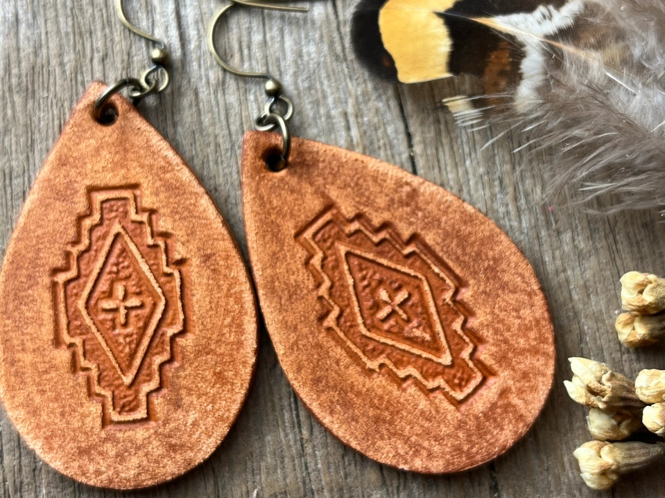 Aztec Teardrop Earrings