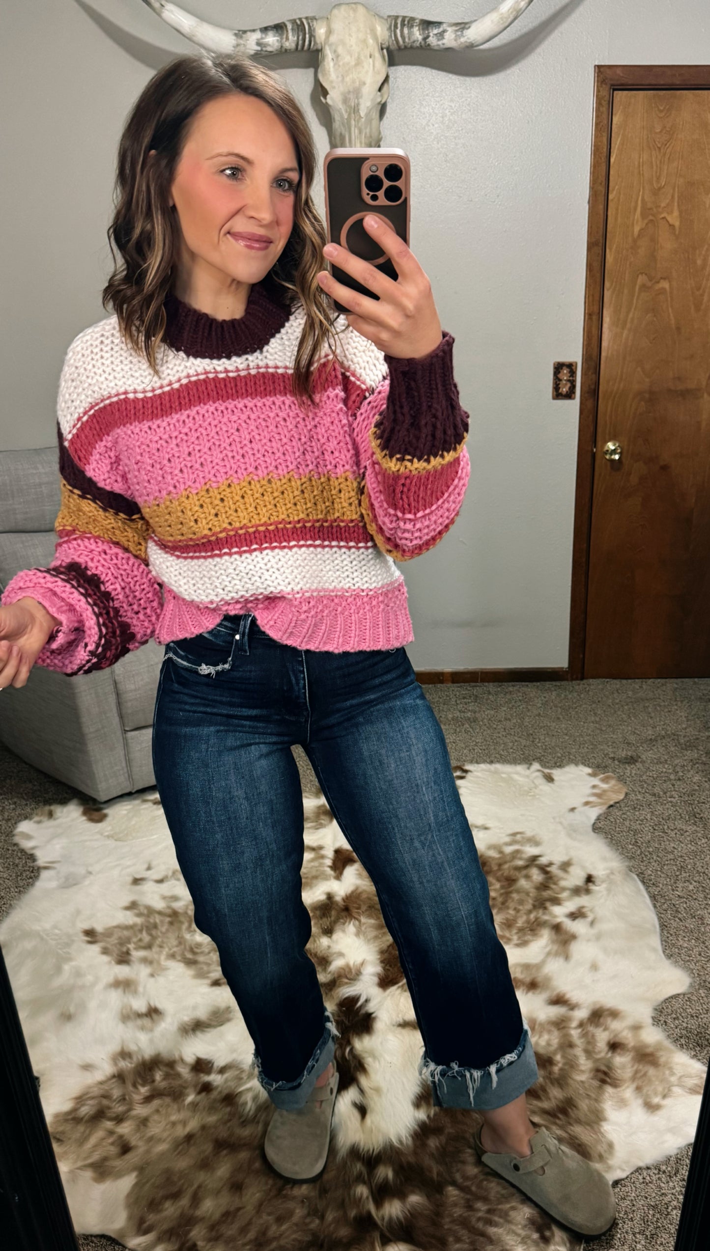 Pink Stripe Sweater