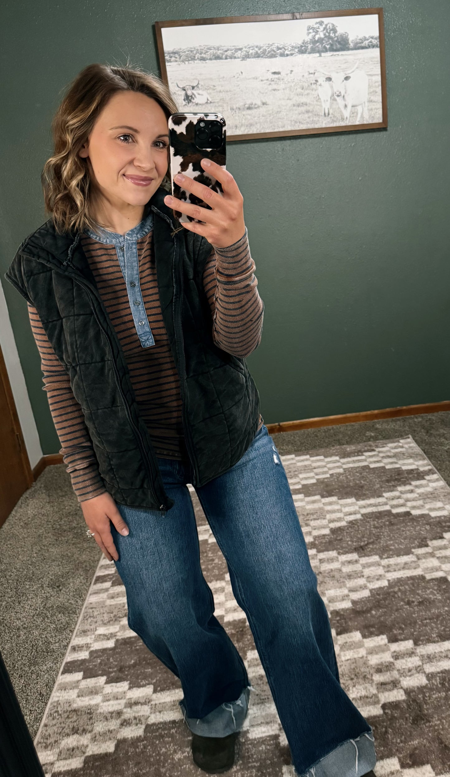 Black Quilted Vest