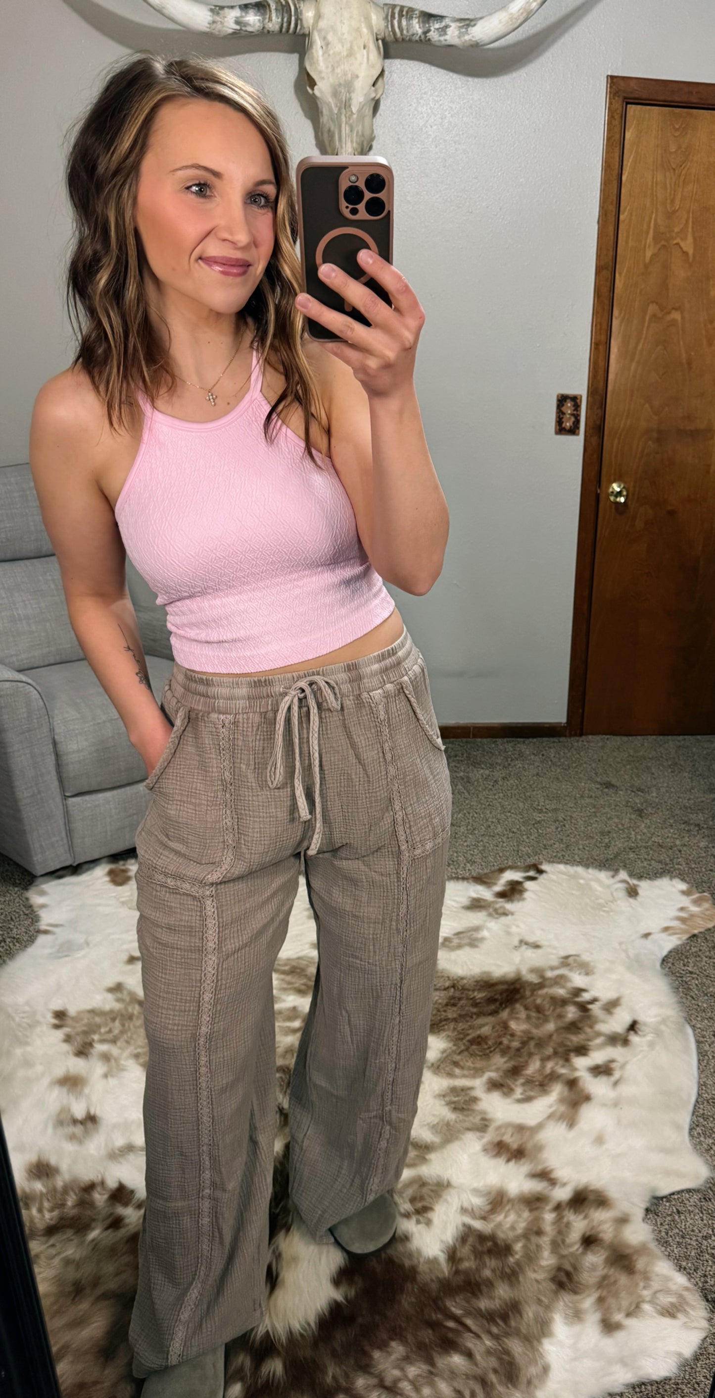 High Neck Textured Tank