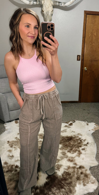 High Neck Textured Tank