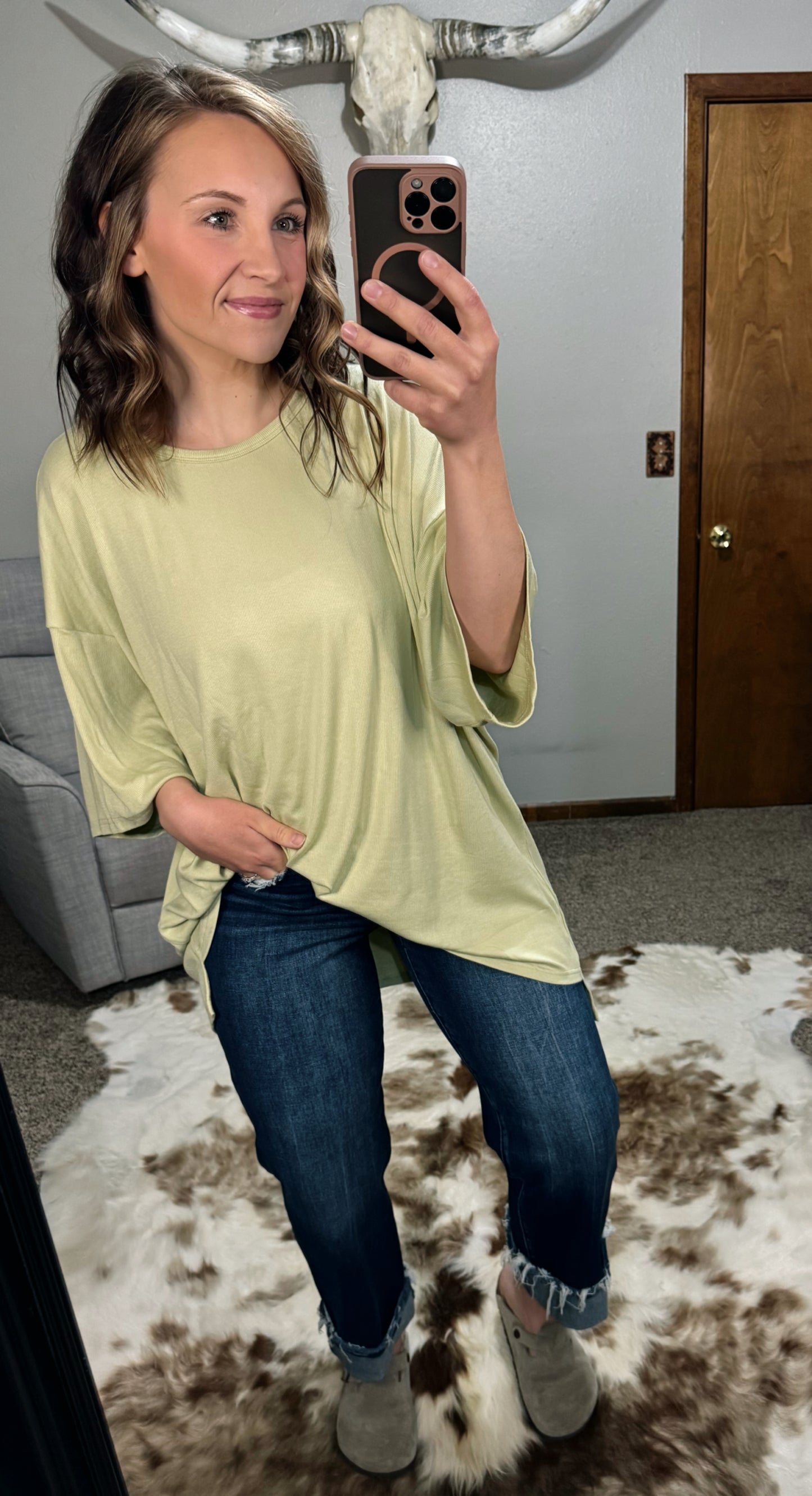 Ribbed Knit Oversized Tunic