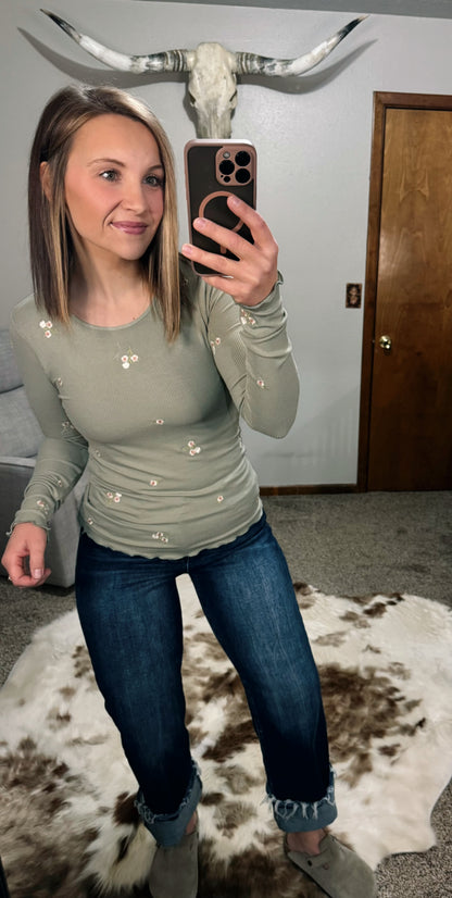 Floral Embroidered Long Sleeve