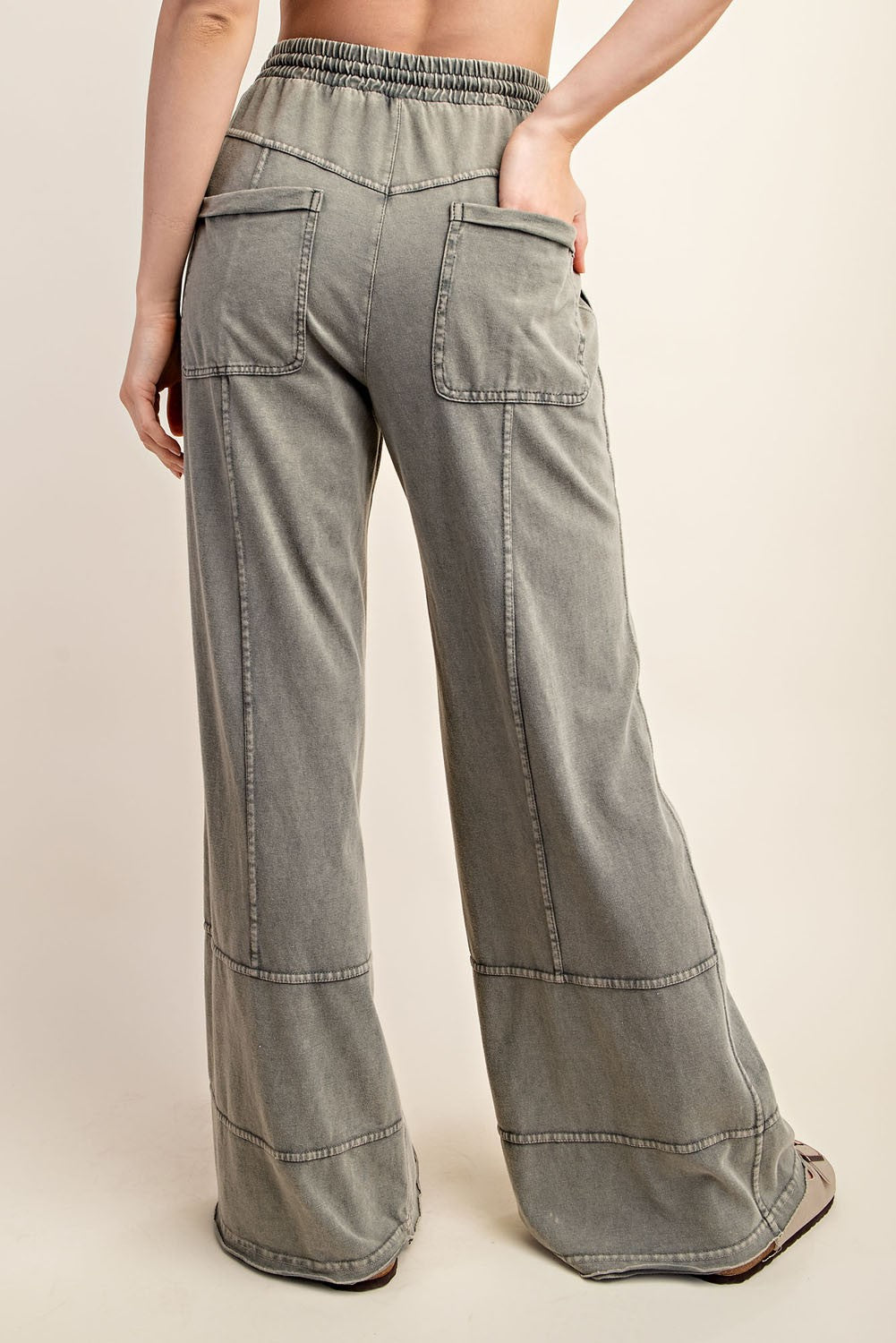 Mineral Washed Pants - Palm Forest