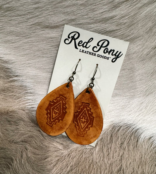 Aztec Teardrop Earrings