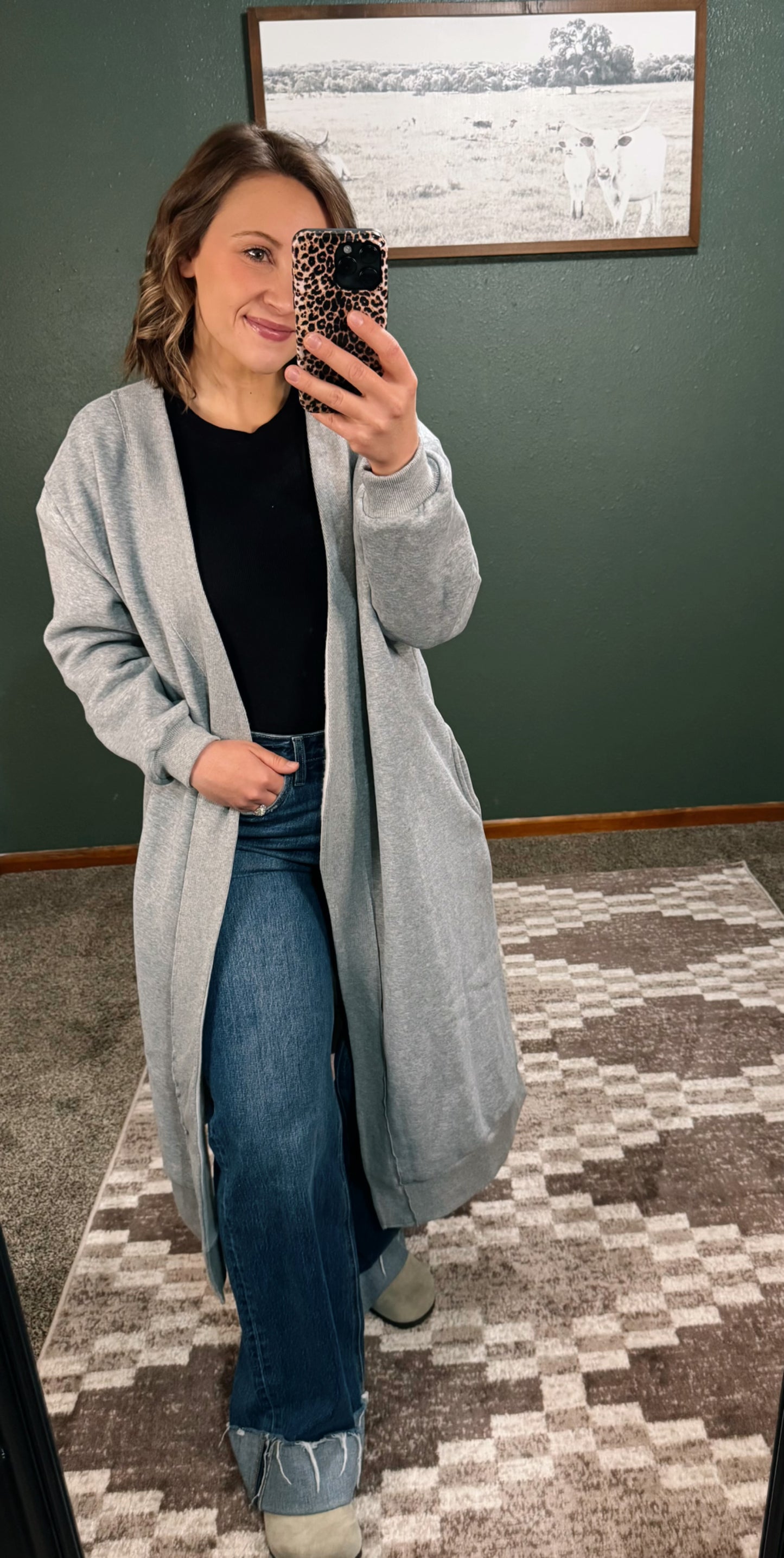 Oversized Terry Cardigan