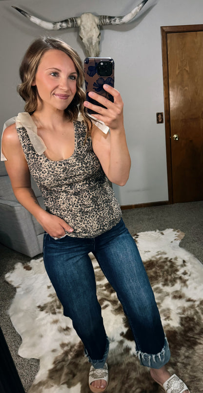 Leopard Ribbon Tank Top