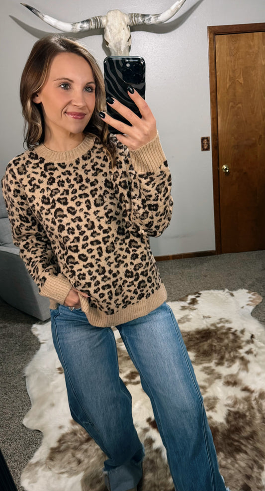 Leopard Knit Sweater