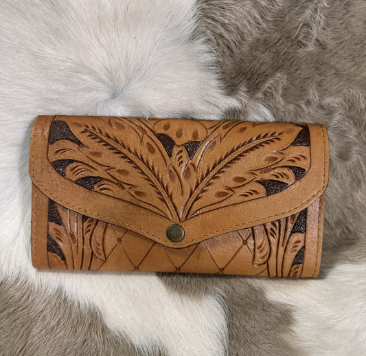 Leather Tooled Wallet #1