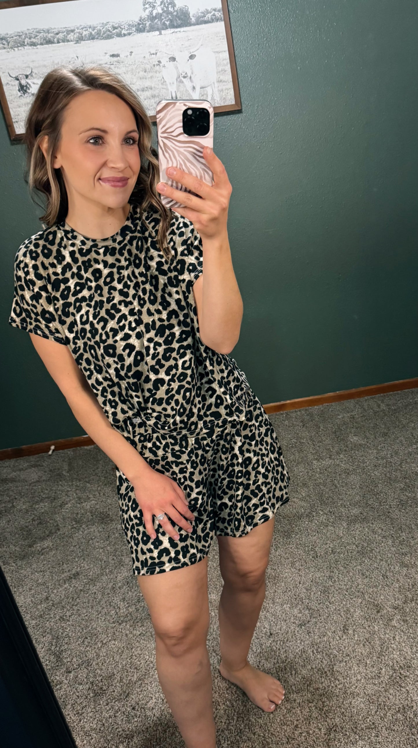 Leopard Top & Shorts Set