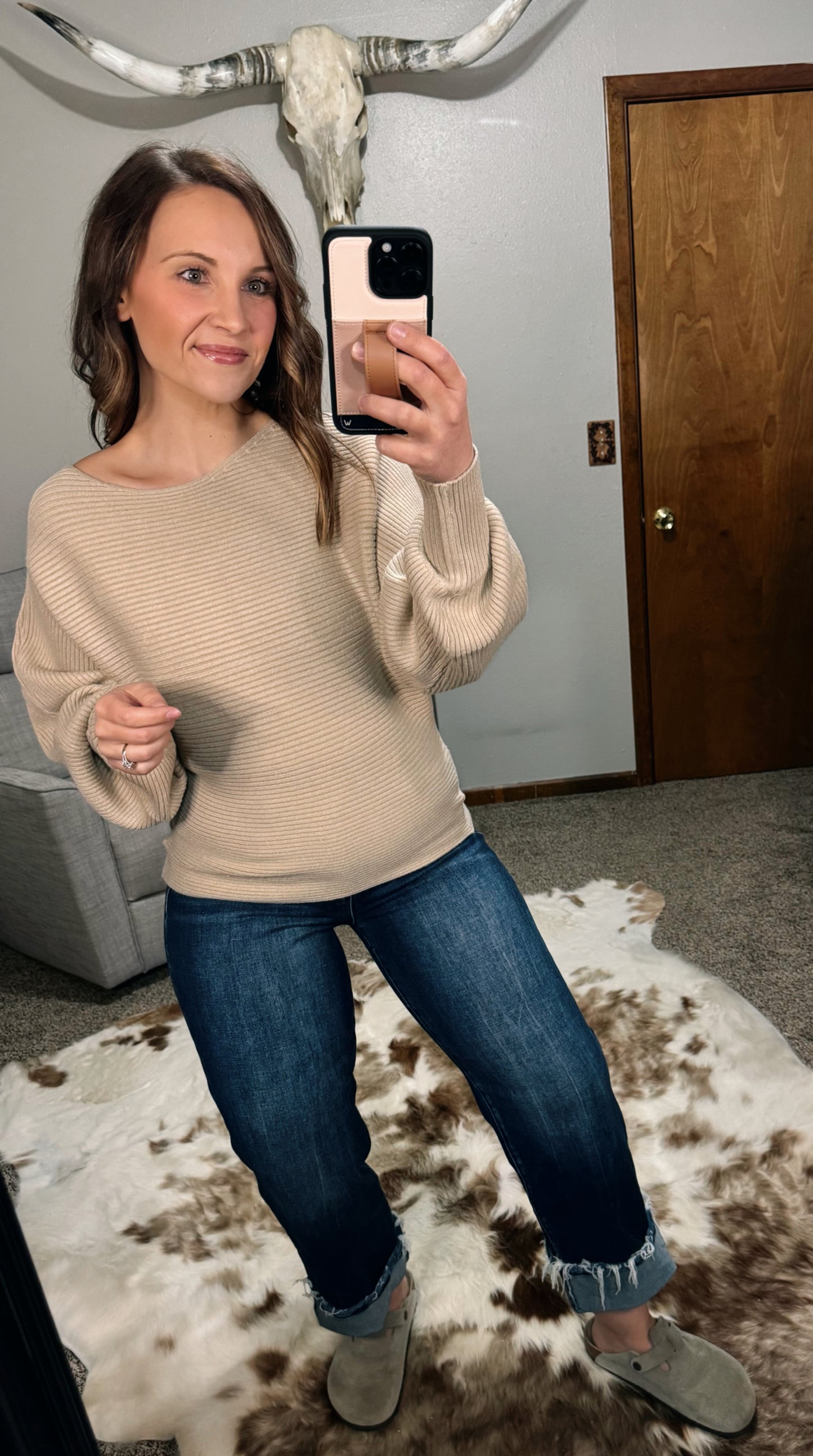 Ribbed Dolman Sweater