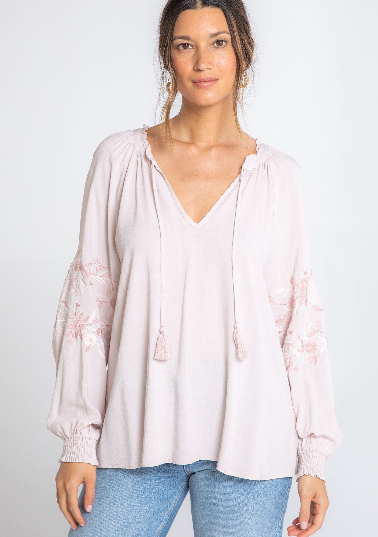 Blush Embroidered Long Sleeve