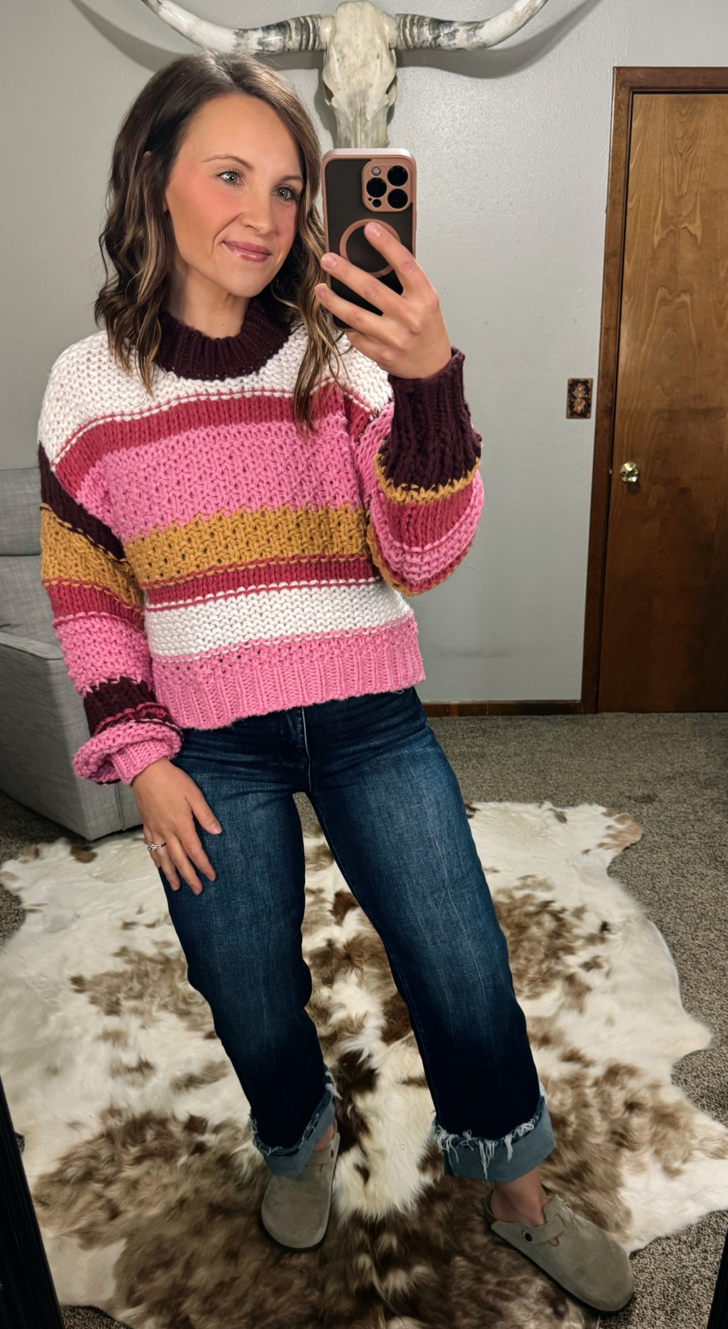 Pink Stripe Sweater