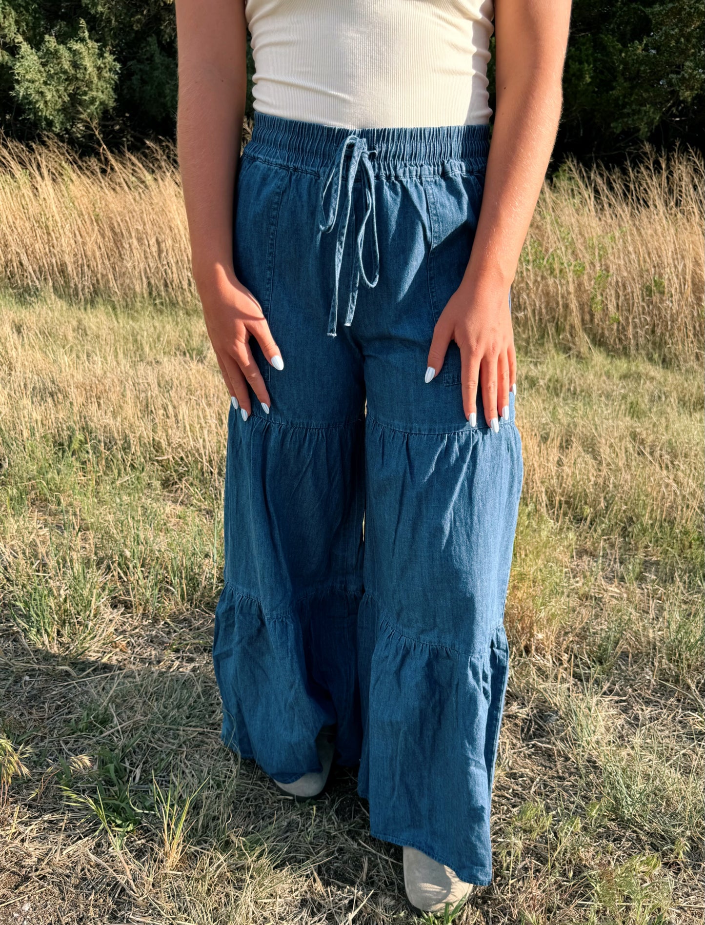 Tiered Wide Leg Pants