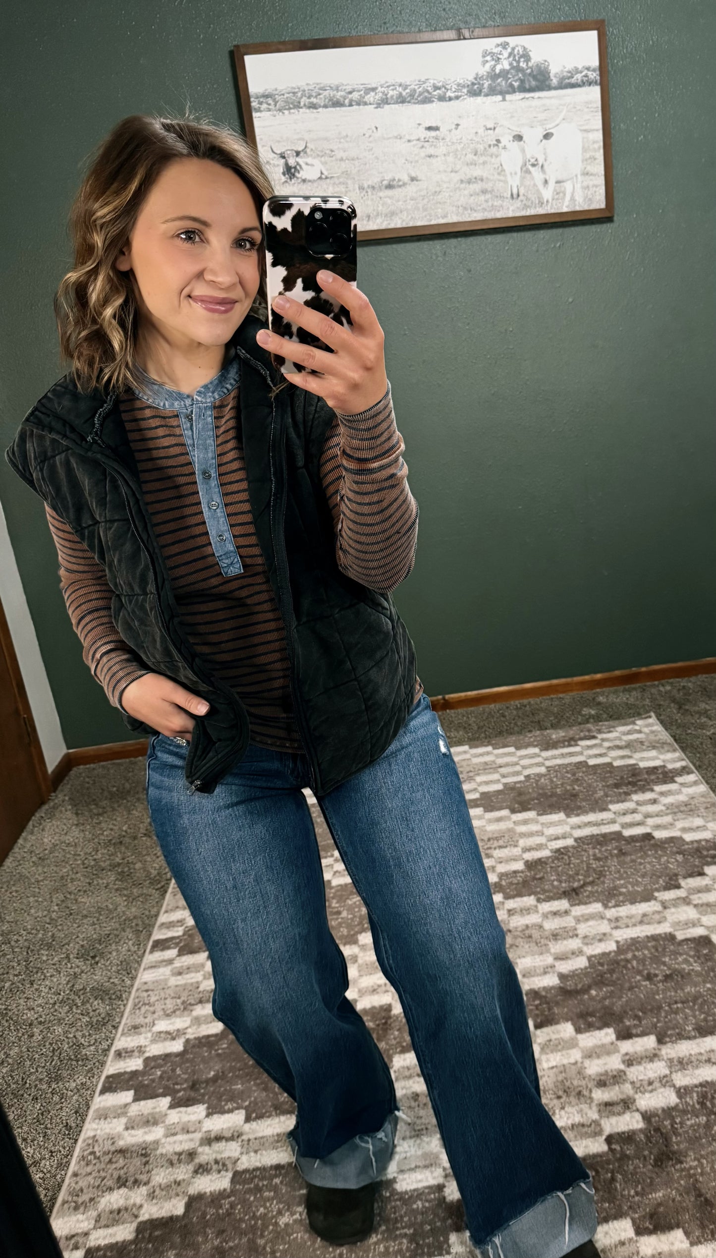 Black Quilted Vest