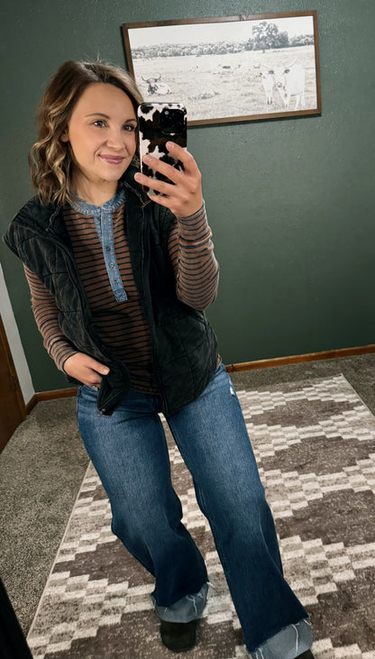 Black Quilted Vest