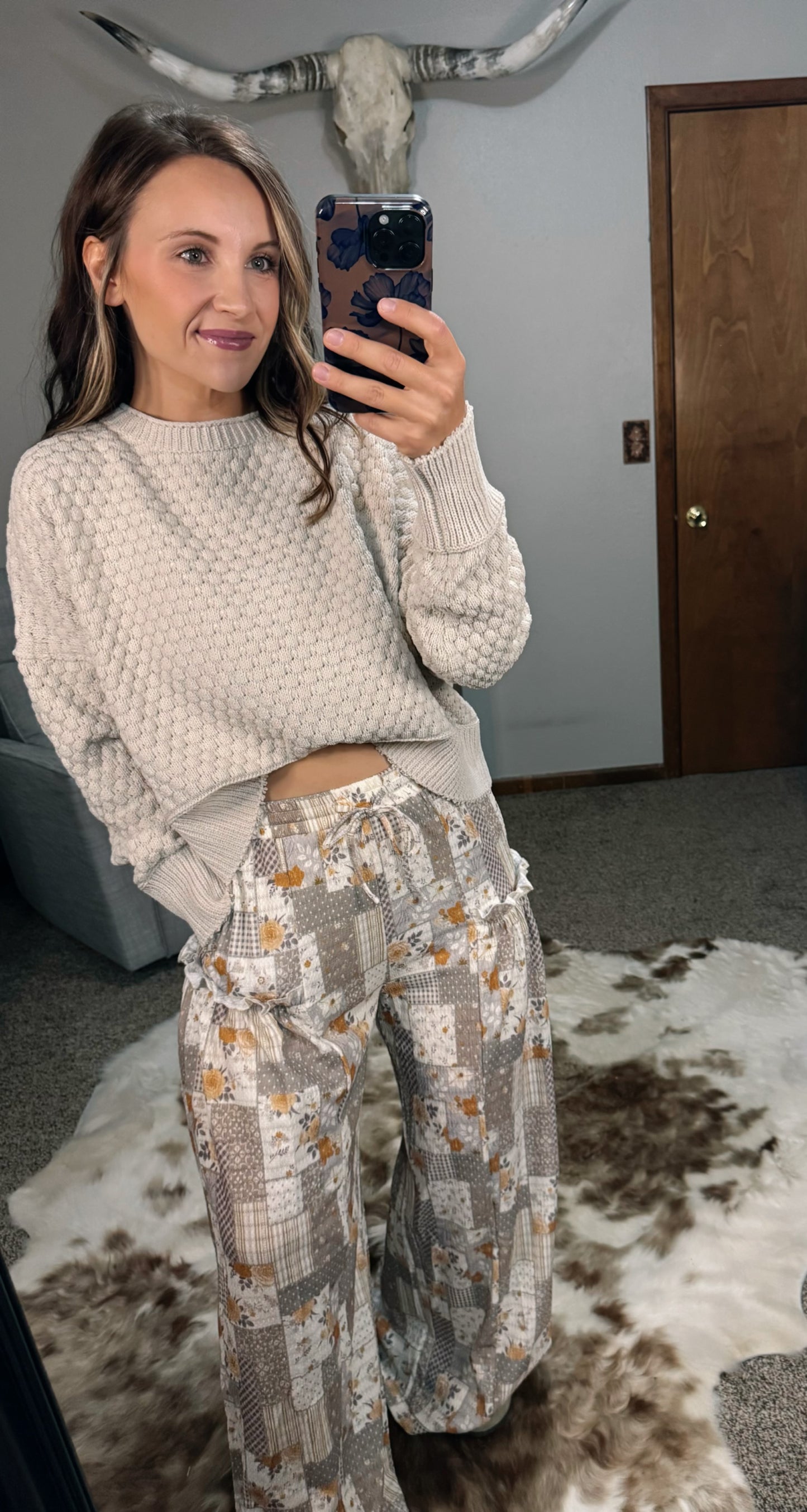 Patchwork Wide Leg Pants