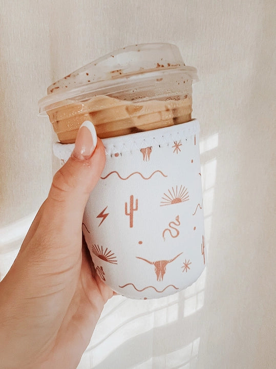 Southwest Iced Coffee Koozie – Tan