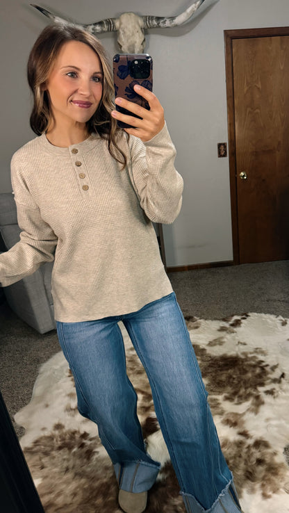 Waffle Sweater Knit Top