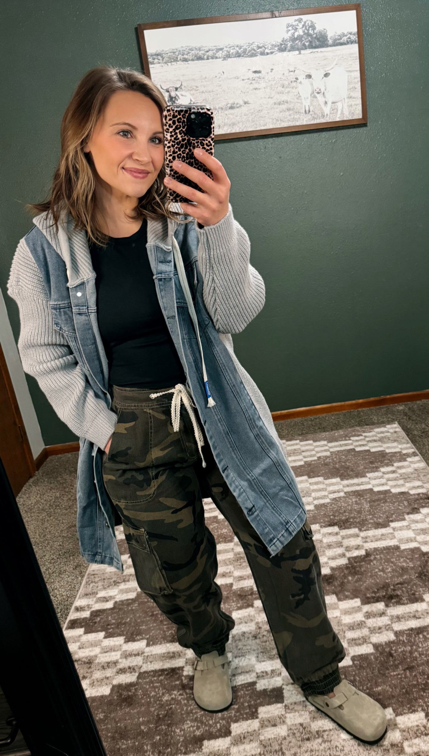 Denim & Knit Cardigan