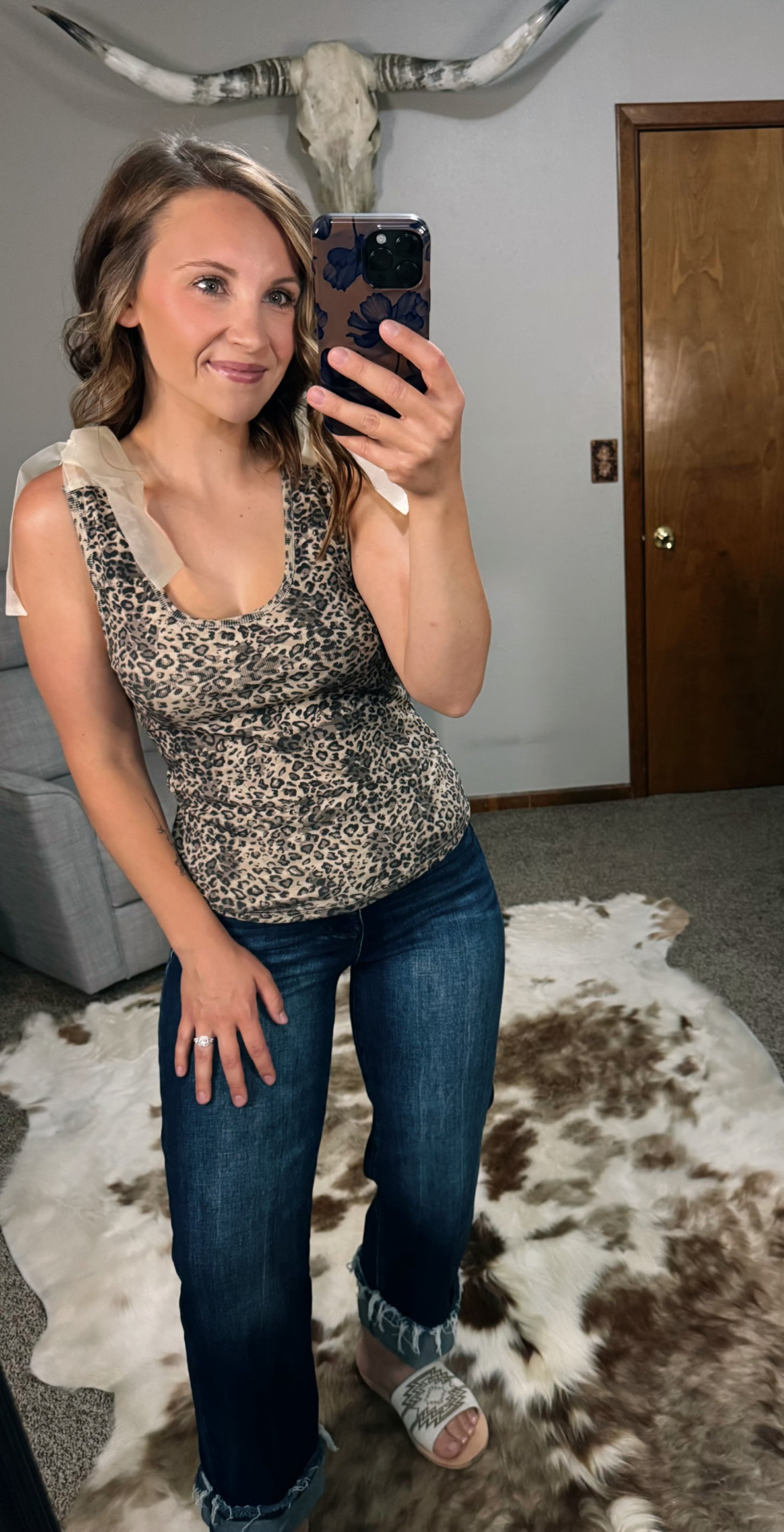 Leopard Ribbon Tank Top