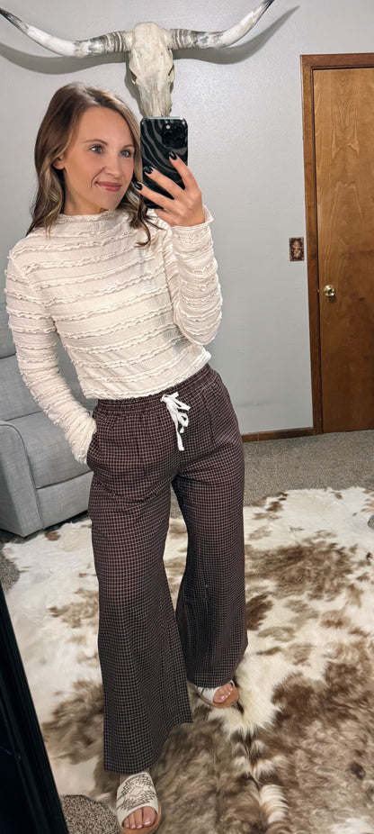 Plaid Drawstring Pants