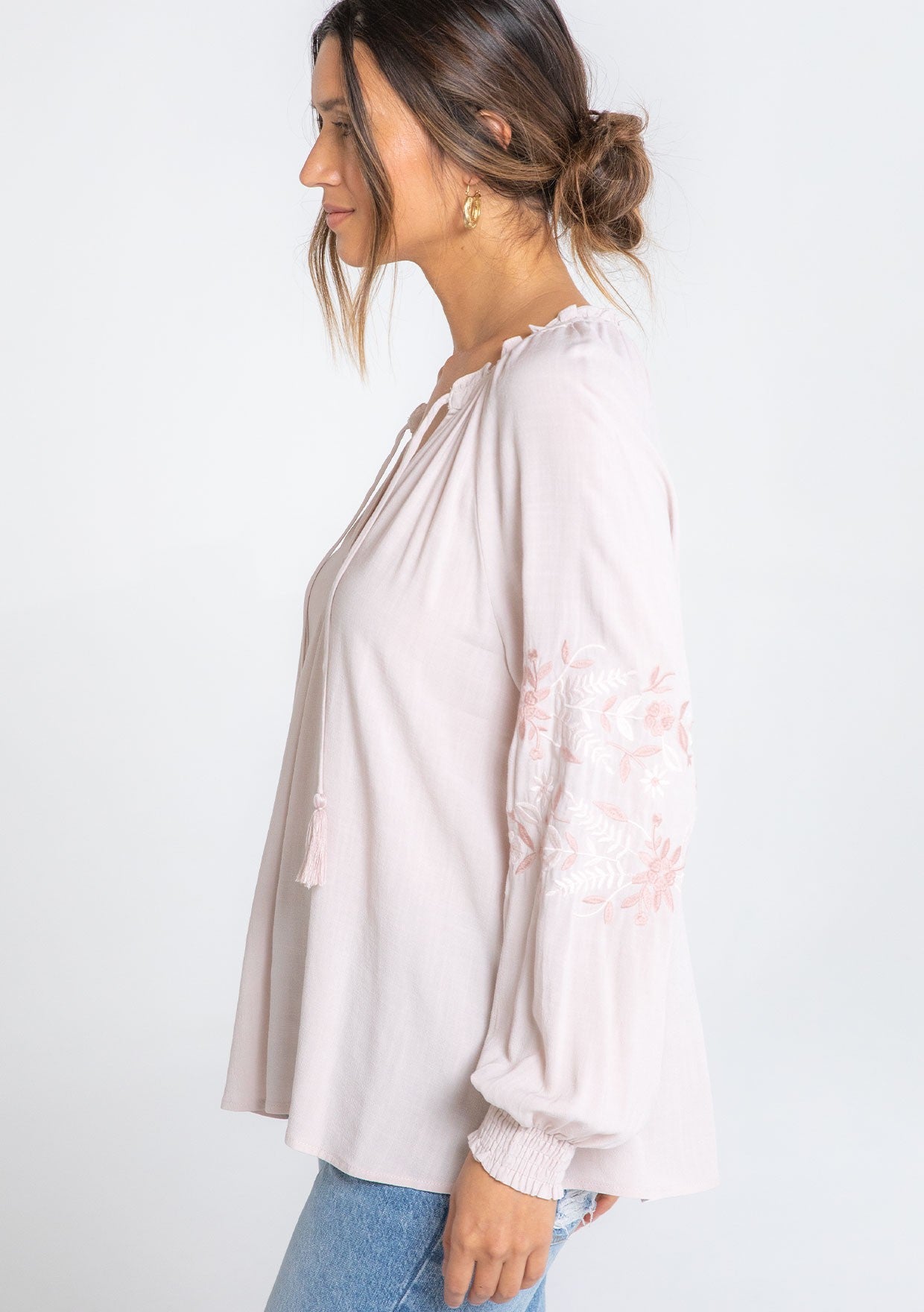 Blush Embroidered Long Sleeve