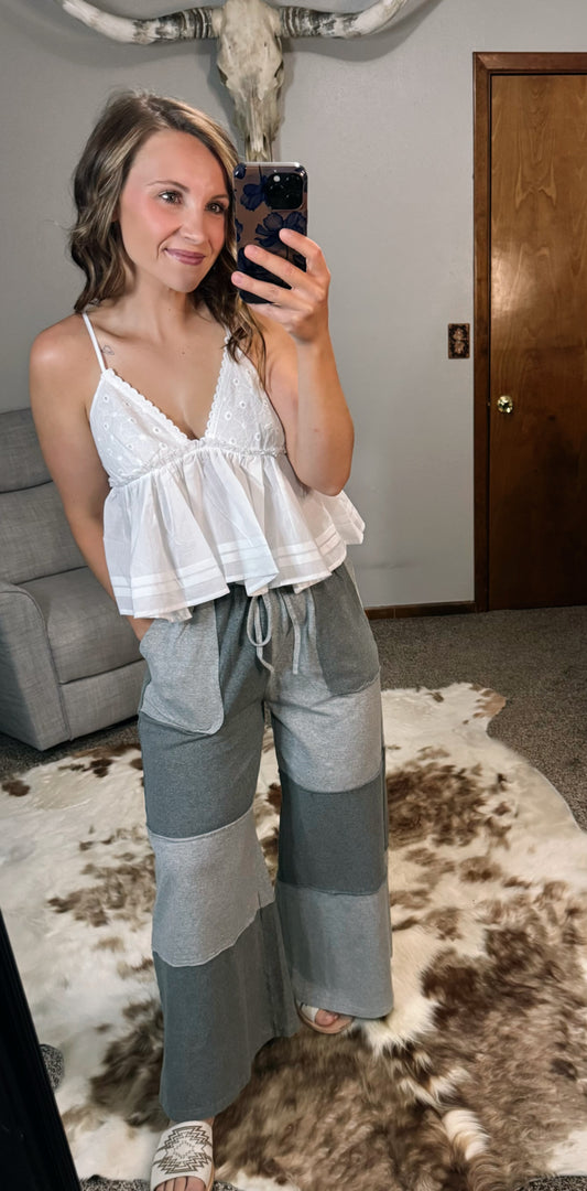 Color Block Terry Knit Pants