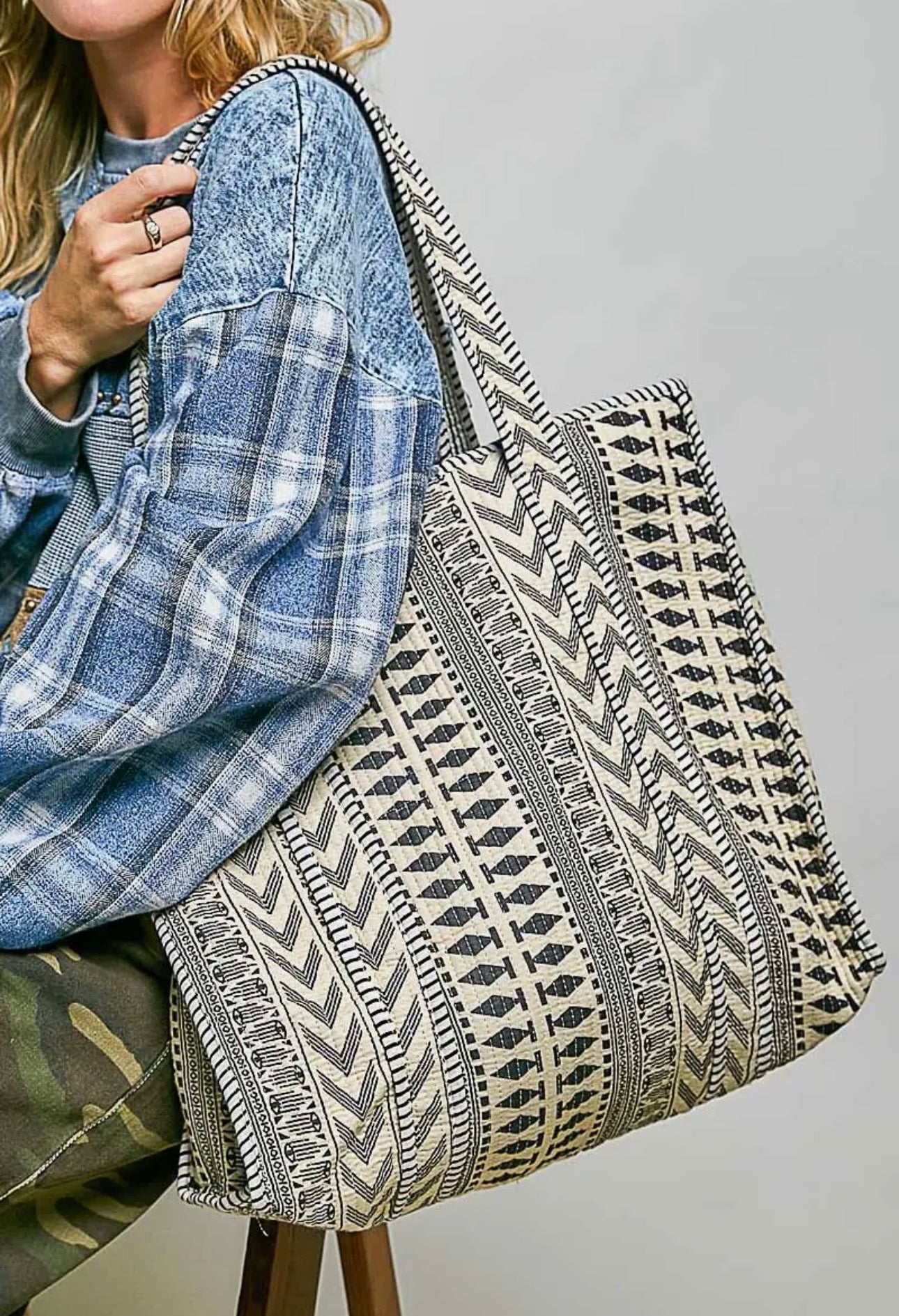 Bohemian Quilted Tote Bag