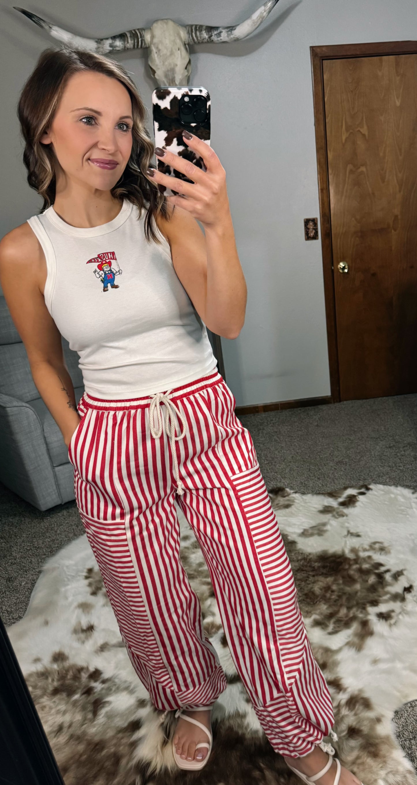 Husker Cropped Baby Tank