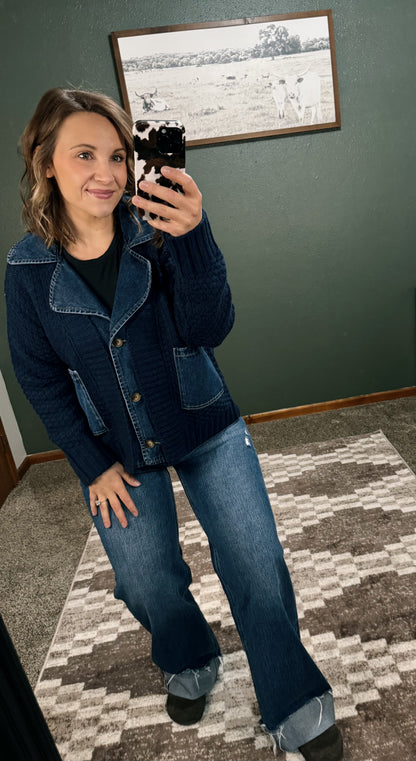 Denim & Knit Combo Jacket