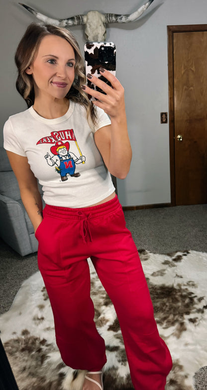 Husker Cropped Baby Tee