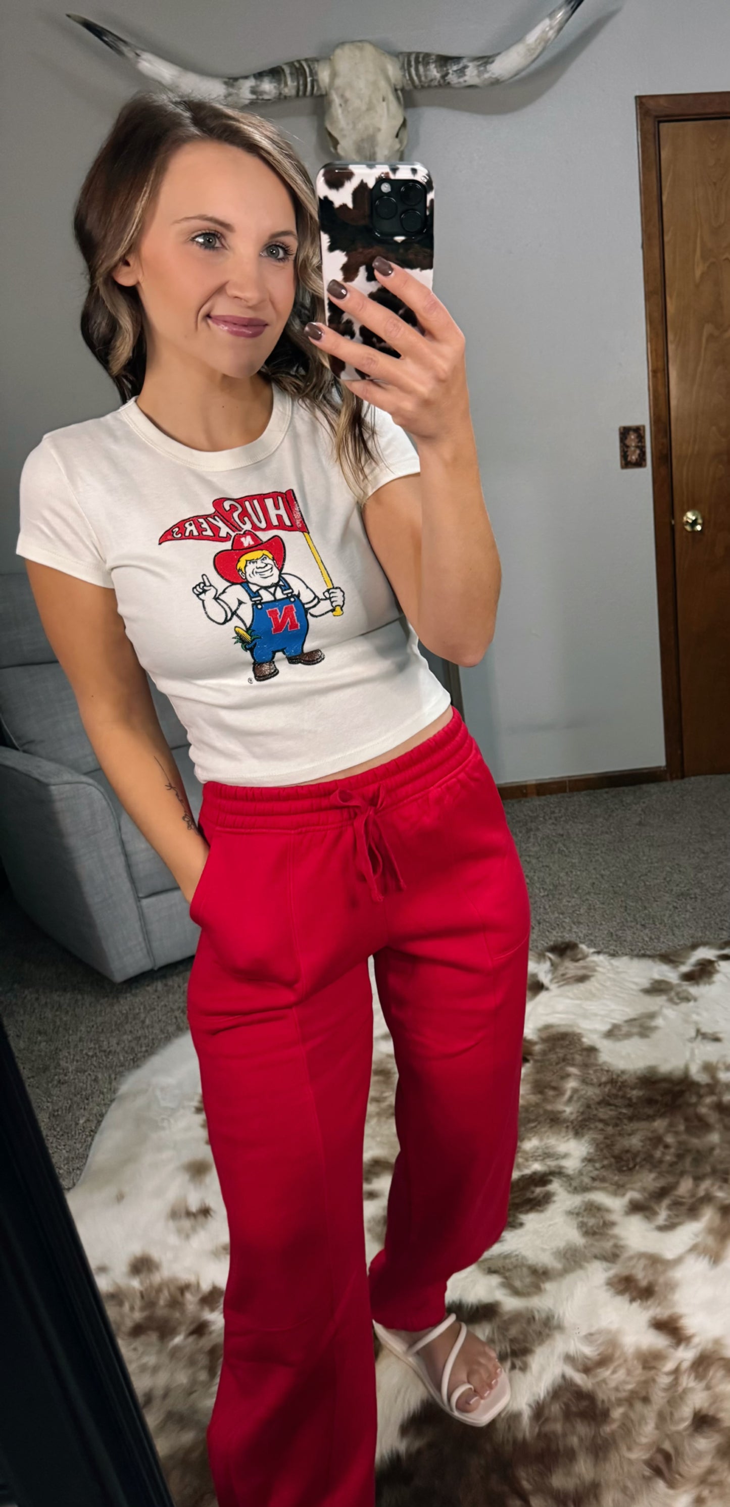 Husker Cropped Baby Tee