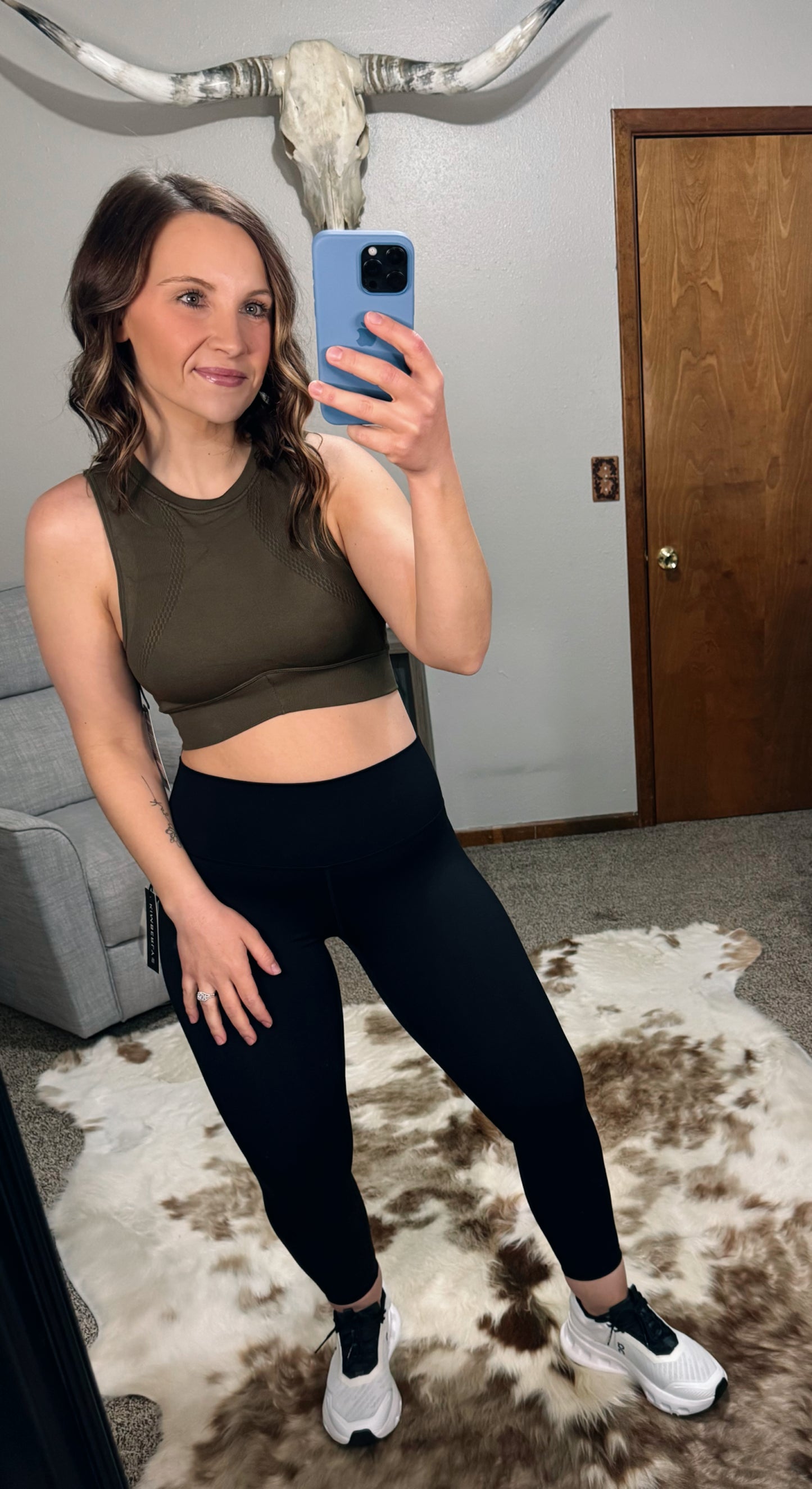 Seamless Crop Tank - Olive