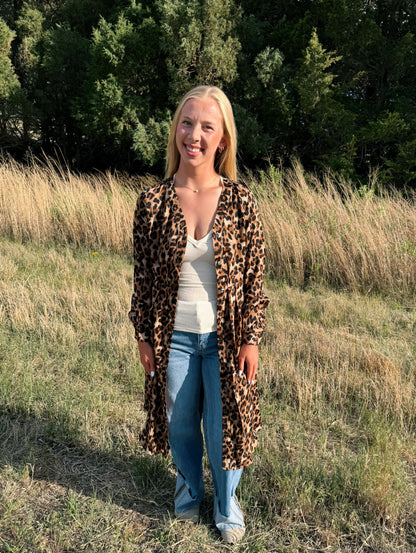 Leopard Print Button Front
