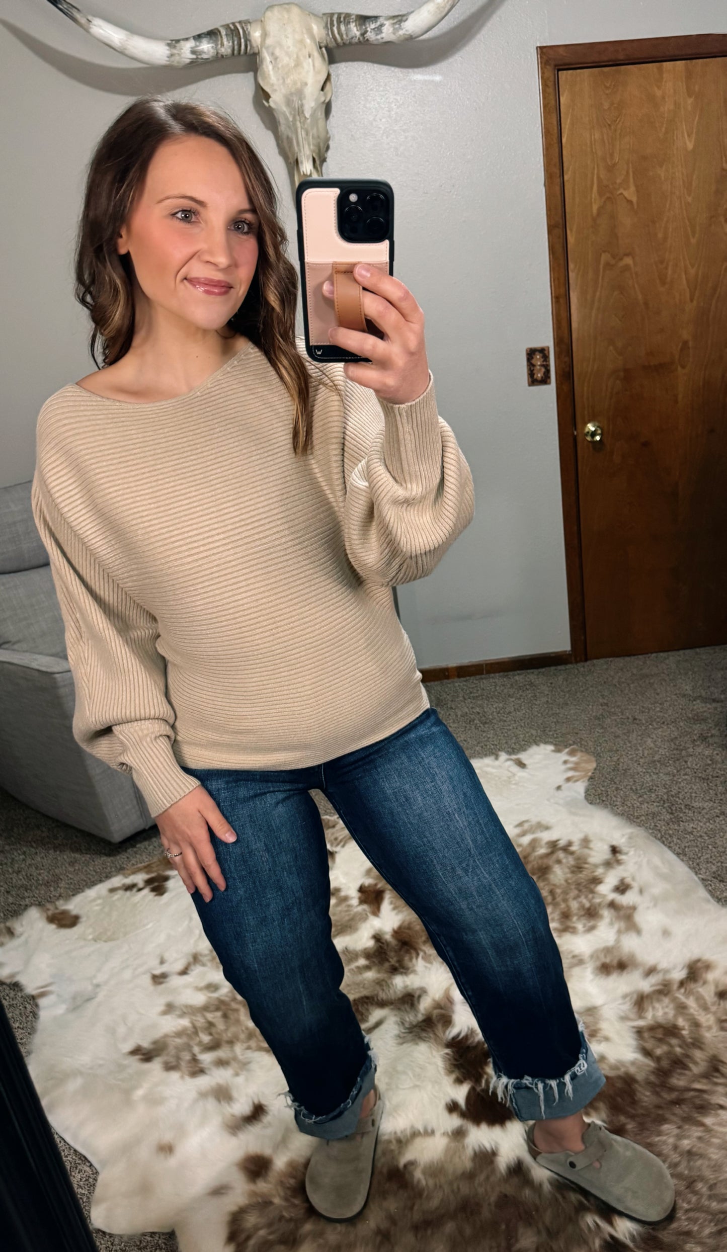 Ribbed Dolman Sweater