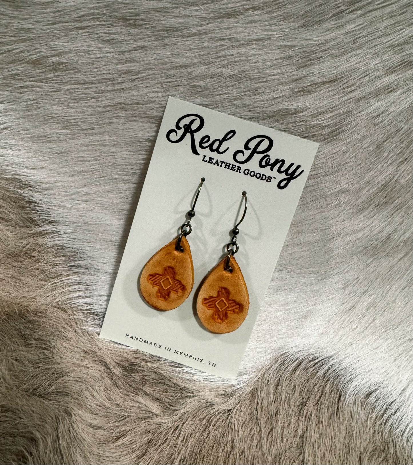 Boho Hand Tooled Teardrop Earrings – Petite