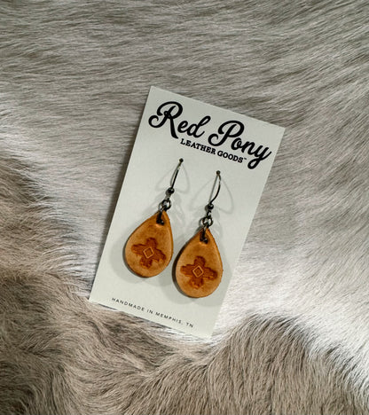 Boho Hand Tooled Teardrop Earrings – Petite