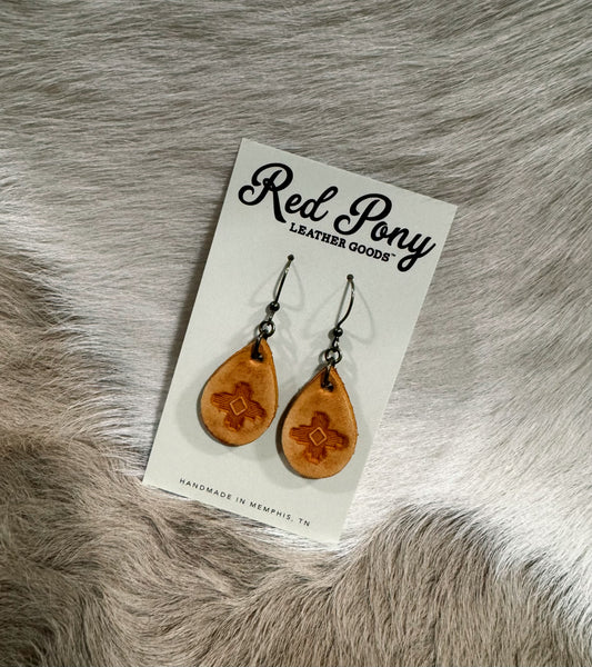Boho Hand Tooled Teardrop Earrings – Petite