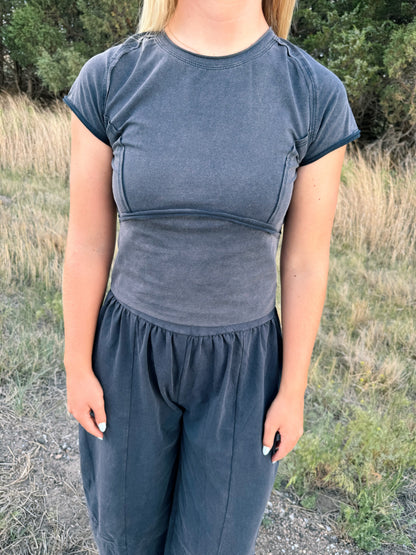 Mineral Washed Cropped Tee