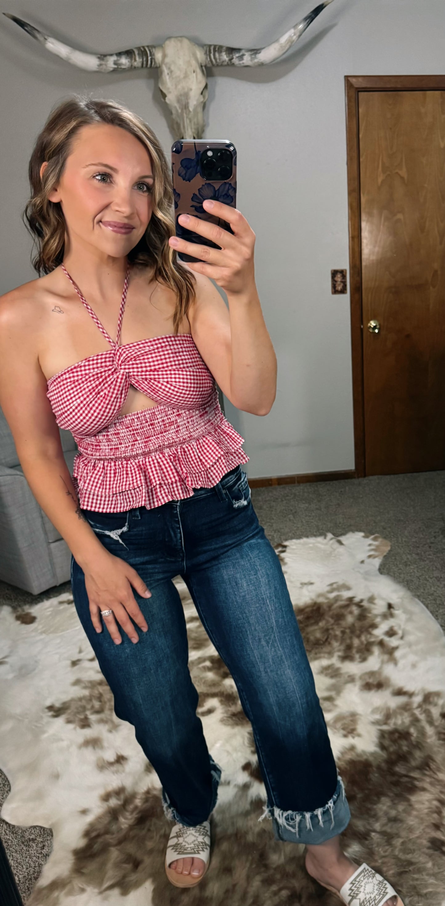 Twisted Gingham Top