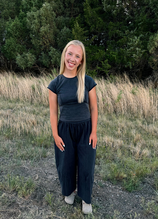 Mineral Washed Cropped Tee