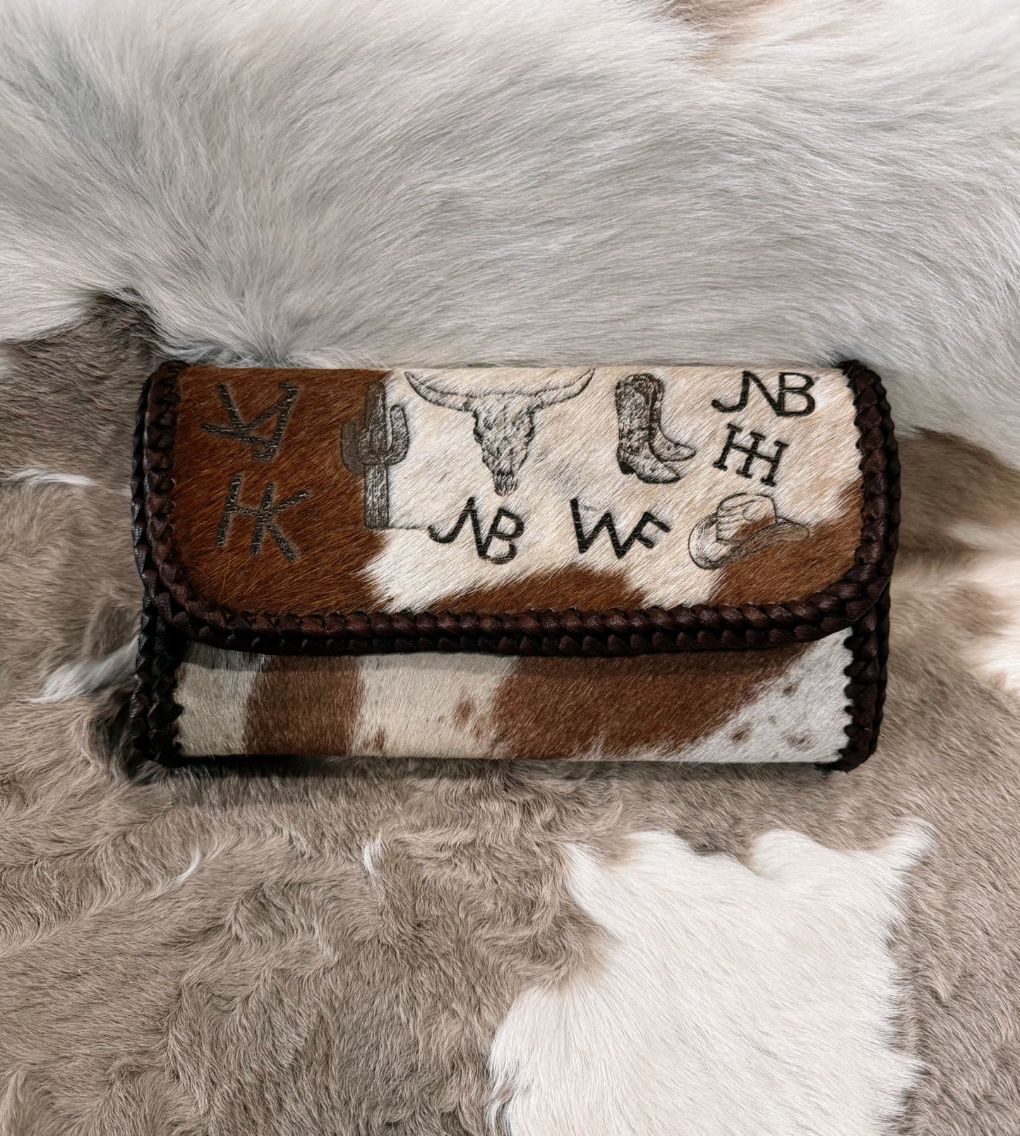 Western Cowhide Clutch