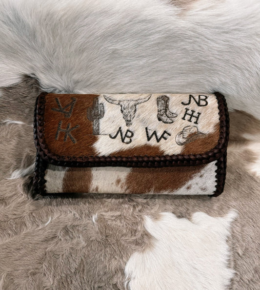 Western Cowhide Clutch